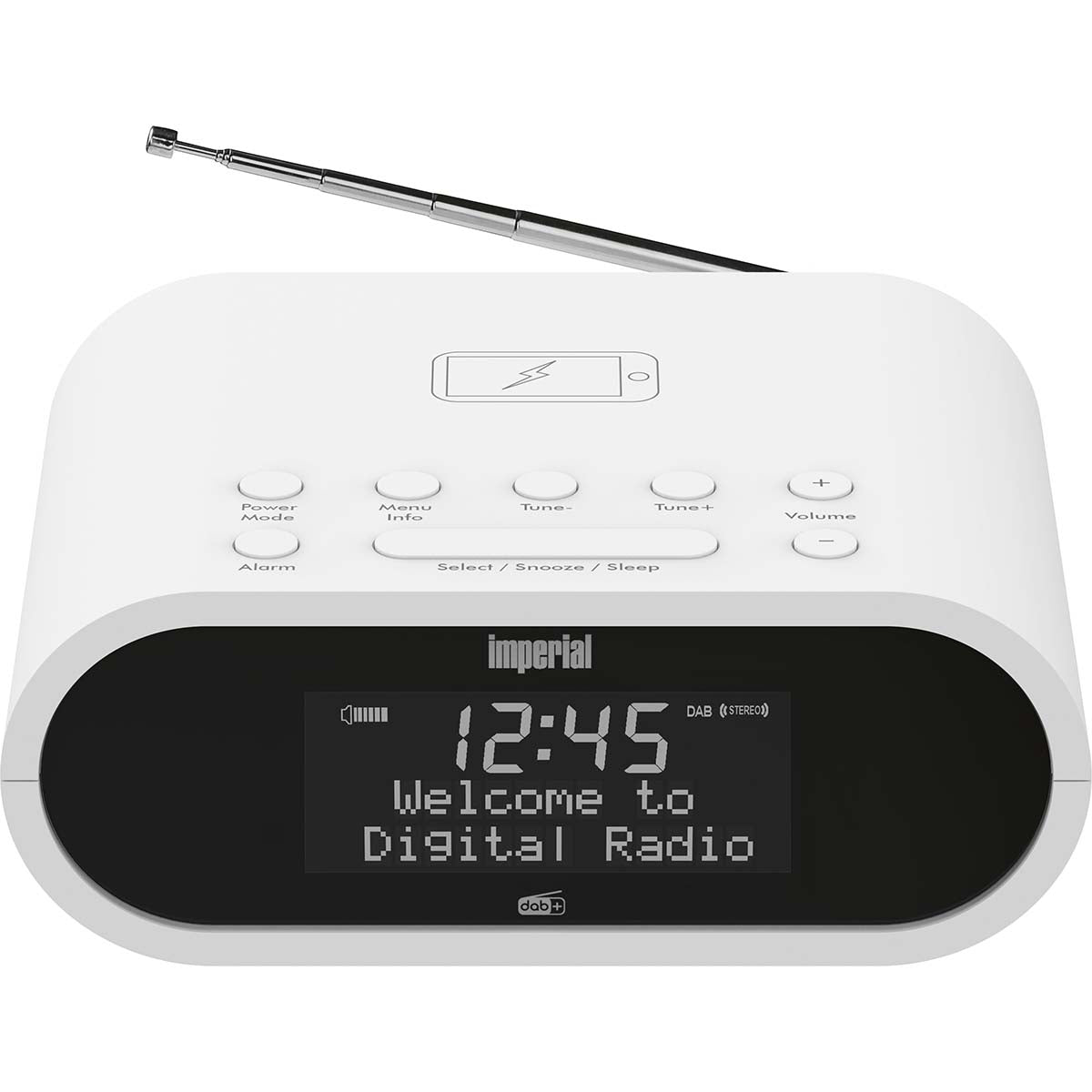 DABMAN d20 DAB+ and FM radio alarm clock White