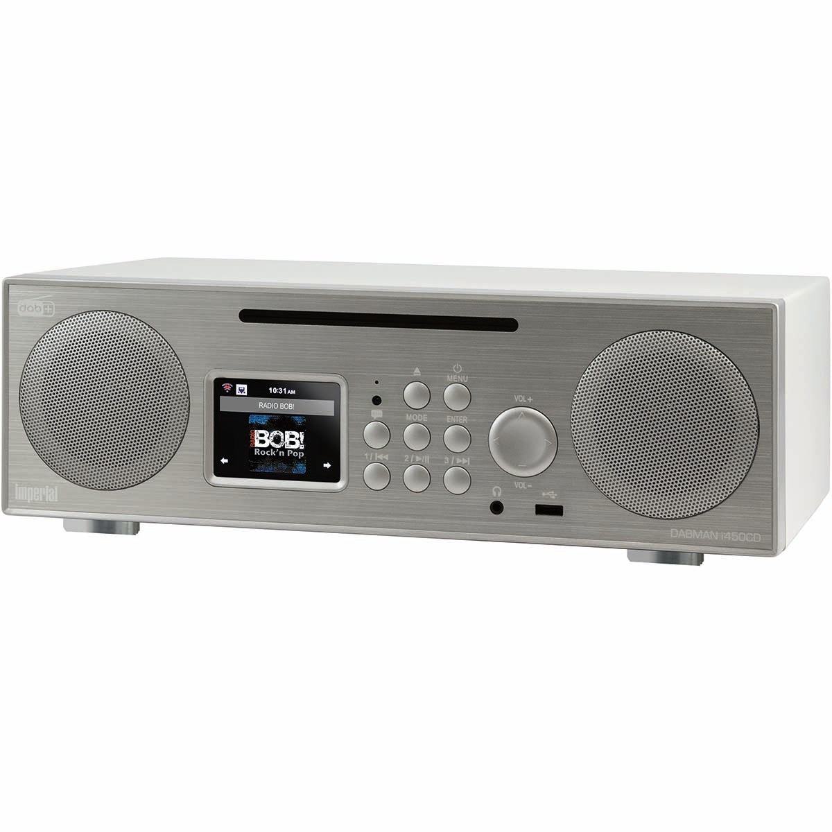 DABMAN i450 CD Multifunctional Stereo Radio DAB+ / FM / Internet / Bluetooth White-Silver