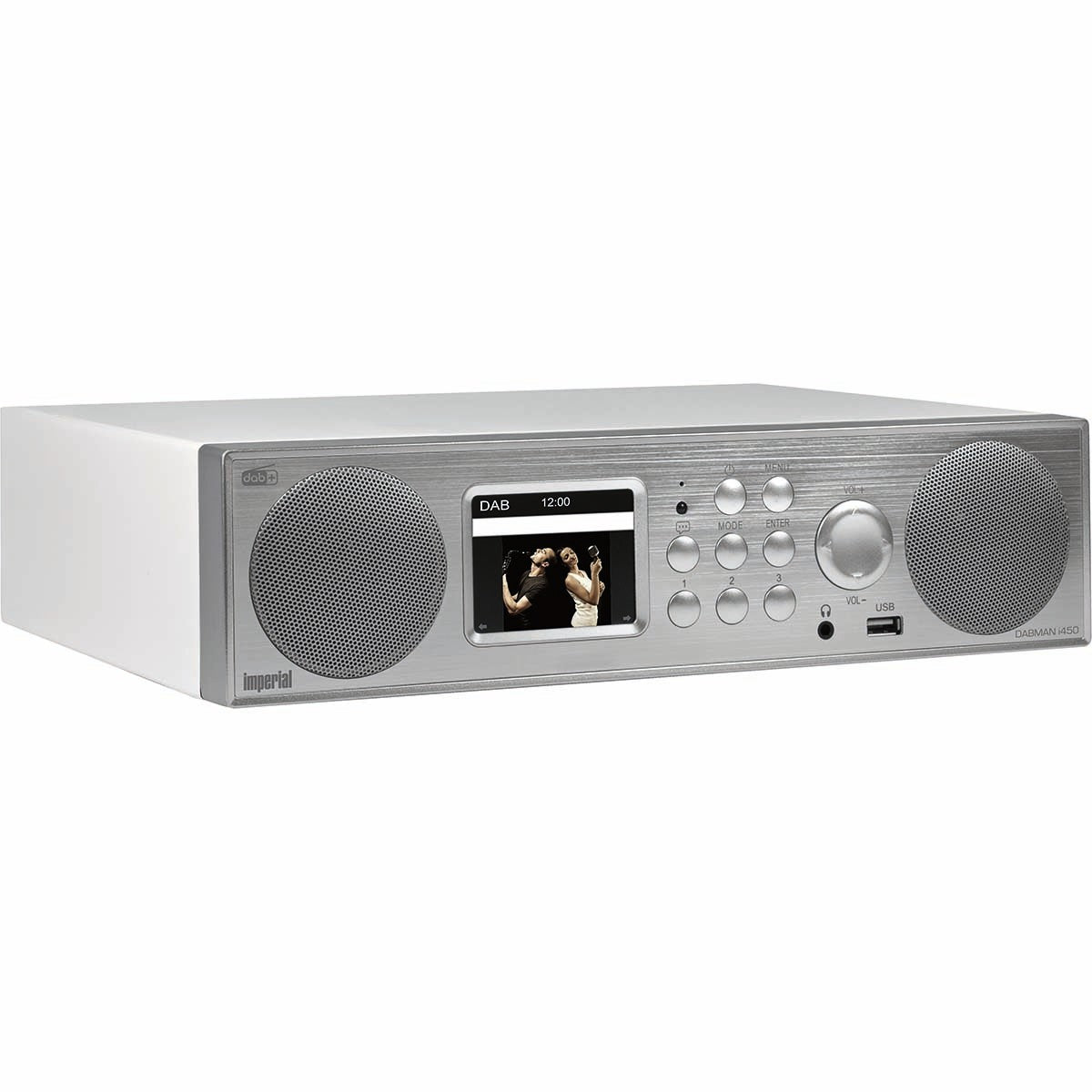 DABMAN i450 Hybrid Stereo Radio DAB+ / FM / Internet /Bluetooth White-Silver