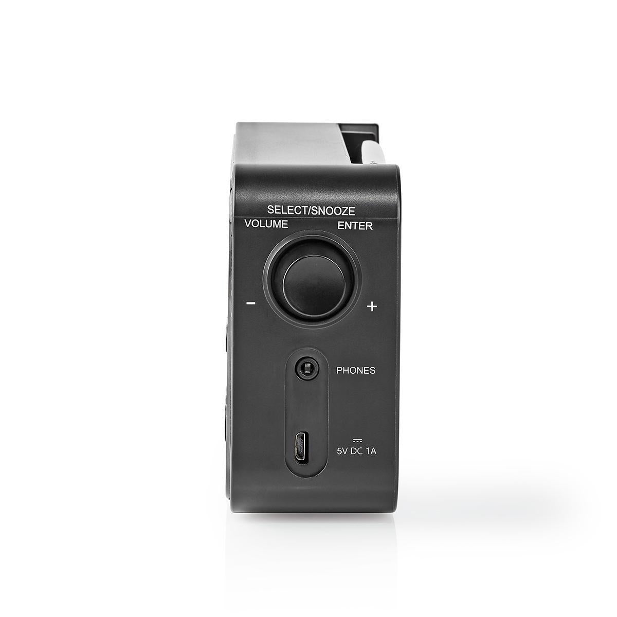DAB+ Radio | Portable design | DAB+ / FM | 1.3 " | Black Blue Screen | Battery Powered / USB Power | Digital | 3.6 W | Bluetooth® | Headphone Jack | Alarm Clock | Sleep Timer | Black