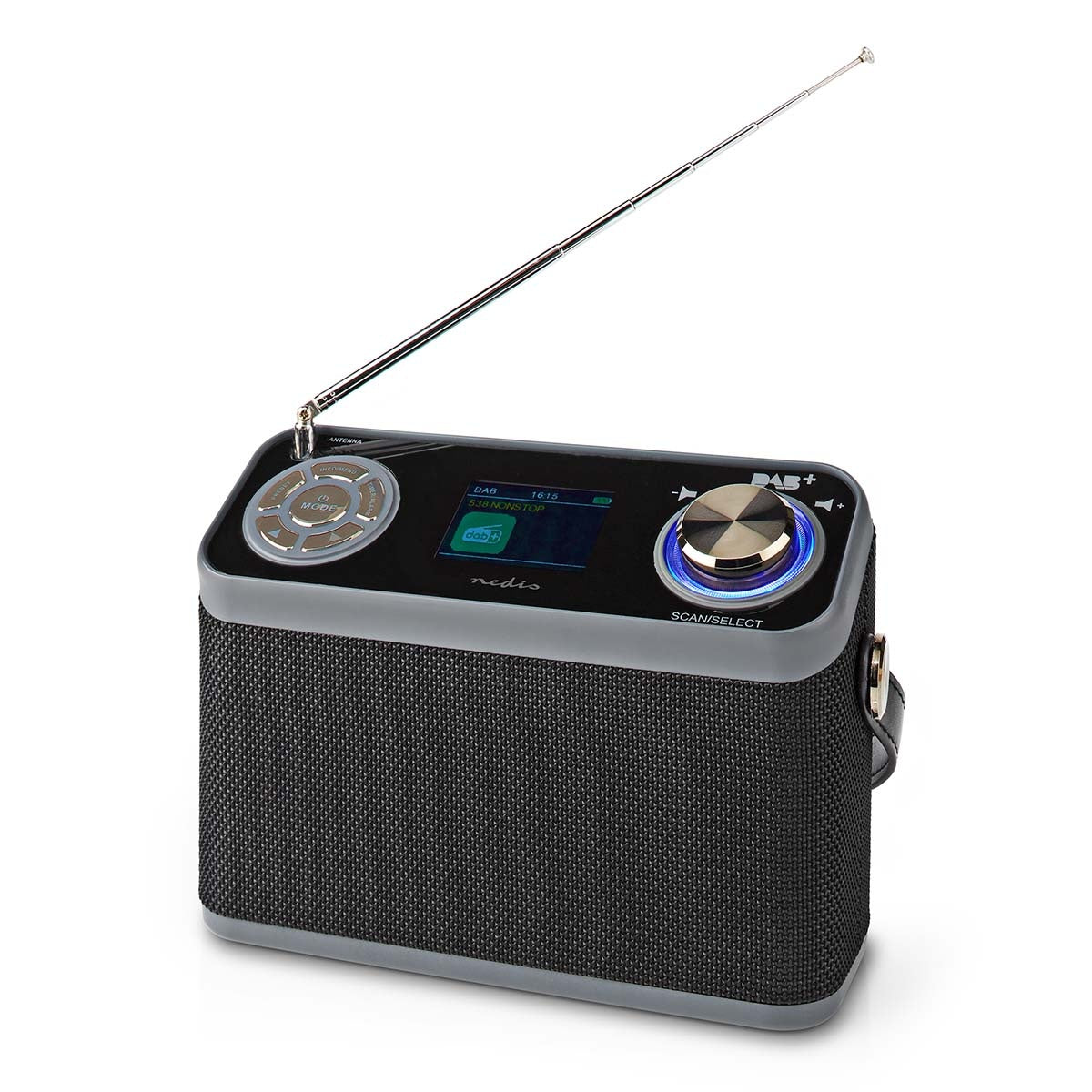 DAB+ Radio | Table Design | DAB+ / FM | 2.4 " | Color screen | Battery powered / Power adapter | Digital | 24 W | Bluetooth® | Headphone jack | Alarm clock | Sleep timer | Carrying handle | Black