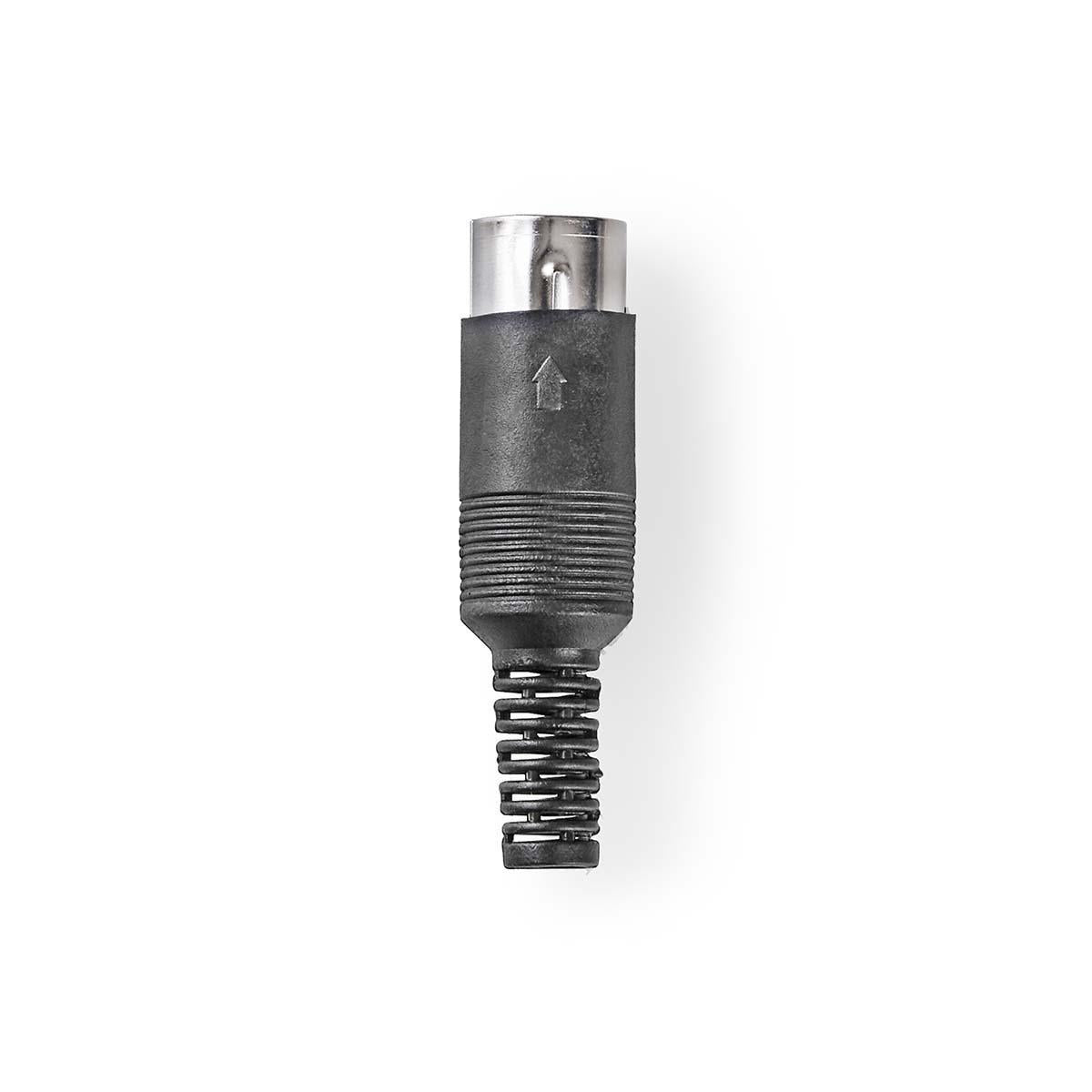 DIN connector | Straight | Male | Nickel Plated | Twist-On | Cable input diameter: 6.0 mm | PVC | Black | 25 pcs. | Plastic bag