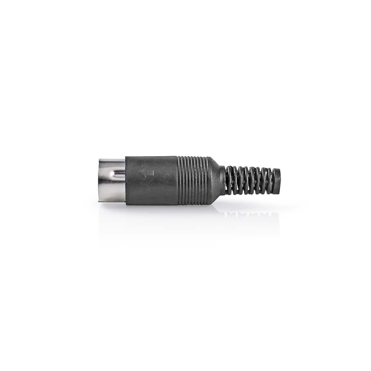 DIN connector | Straight | Male | Nickel Plated | Twist-On | Cable input diameter: 6.0 mm | PVC | Black | 25 pcs. | Plastic bag