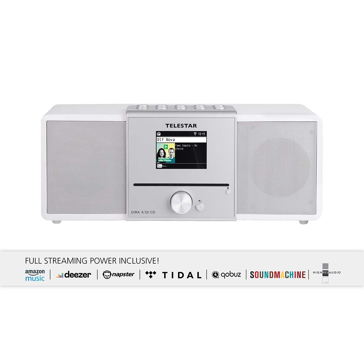 DIRA S32i CD EWF Multifunctional Stereo Radio with CD Player DAB+ / FM / Internet / Bluetooth White