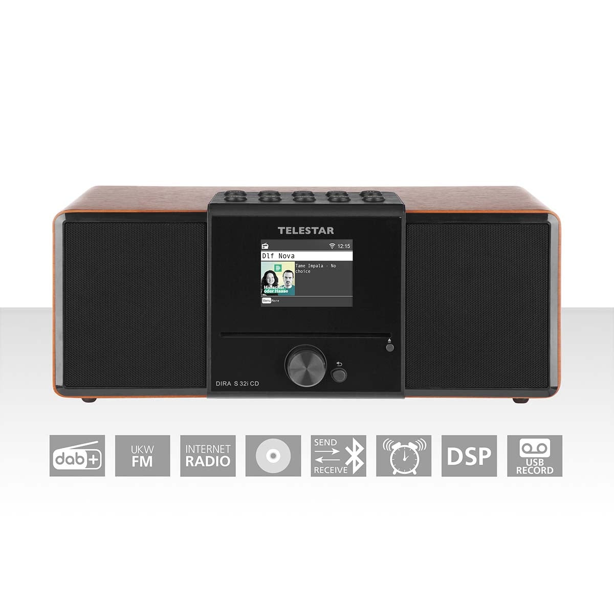 DIRA S32i CD EWF Multifunctional Stereo Radio with CD Player DAB+ / FM / Internet / Bluetooth Wood