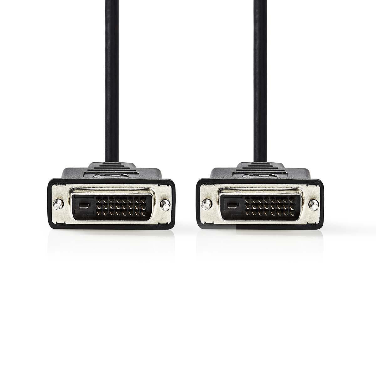 DVI cable | DVI-D 24+1-Pin Male | DVI-D 24+1-Pin Male | 1080p | Nickel Plated | 10.0 m | Straight | PVC | Black | Plastic bag