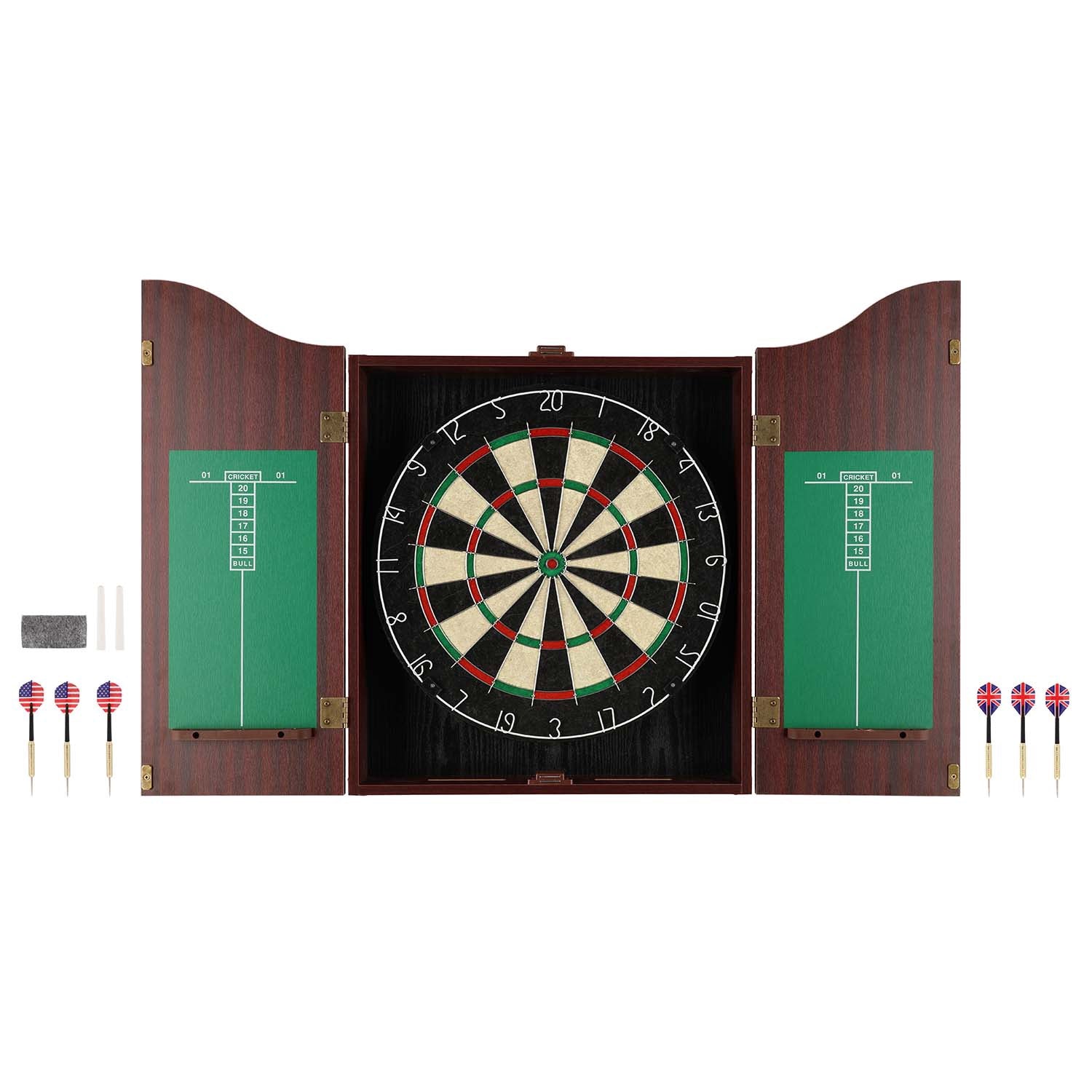 Dartboard Cabinet Set with Official Sisal Board & Darts