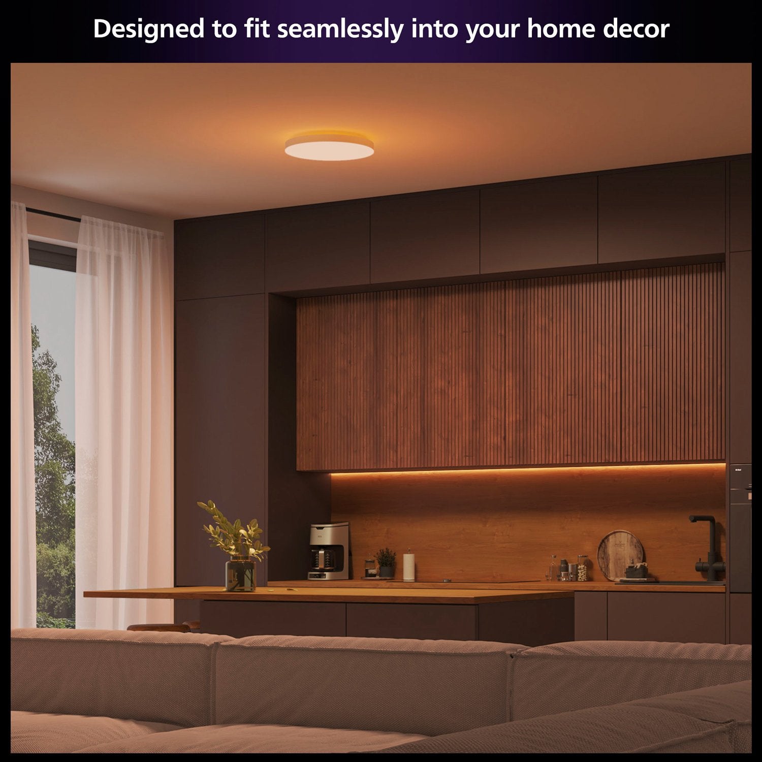 Datura small ceiling light Ø38.4 cm White and color ambiance 3300 lm