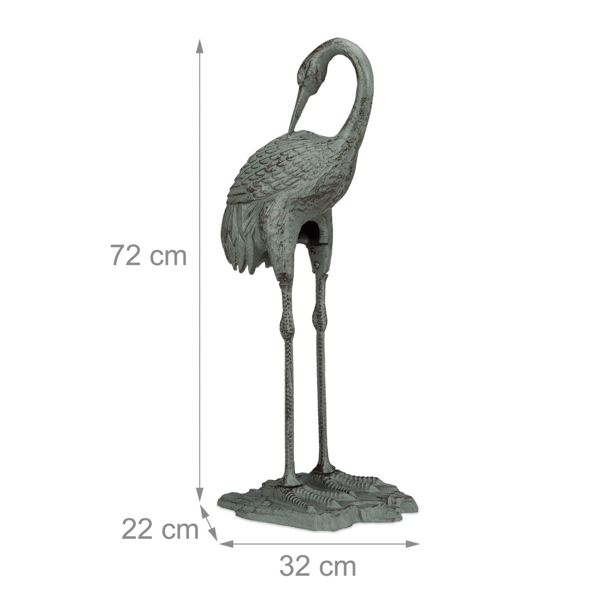Decorative Cast Iron Crane Statue