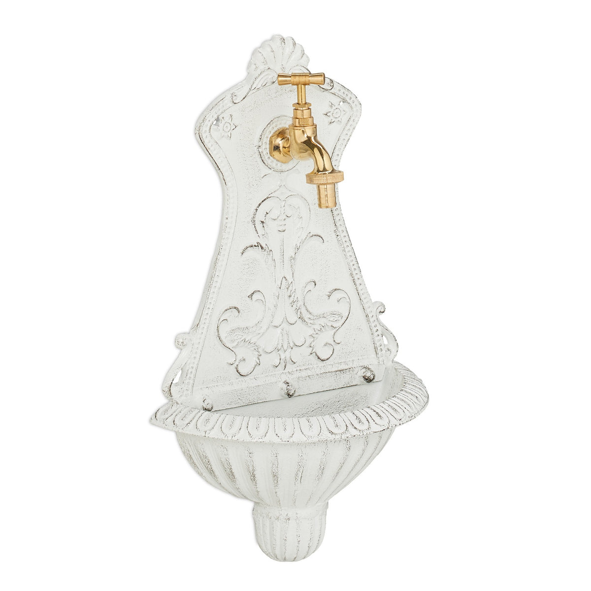 Decorative Cast Iron Wall Fountain with Tap