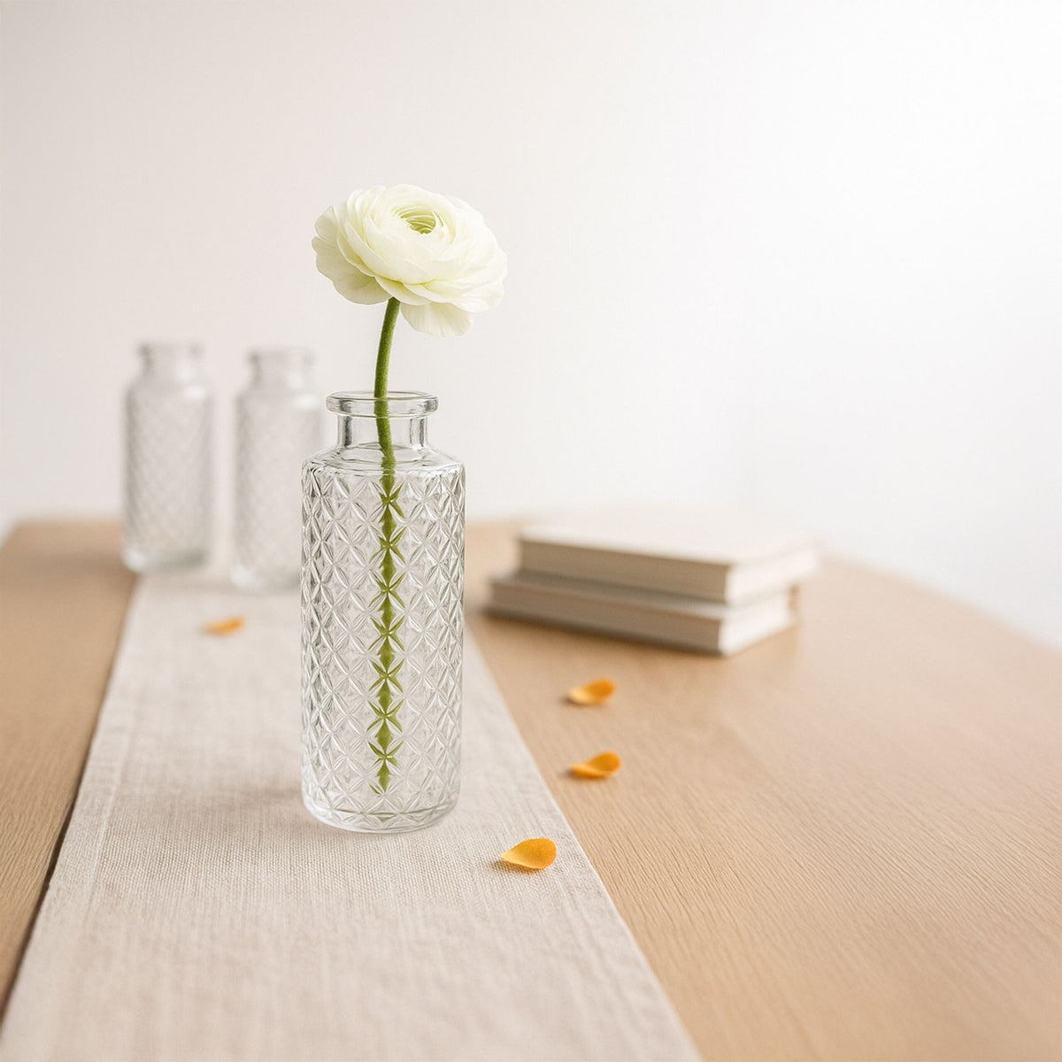 Decorative Glass Mini Vases Set of 6 – Textured Design