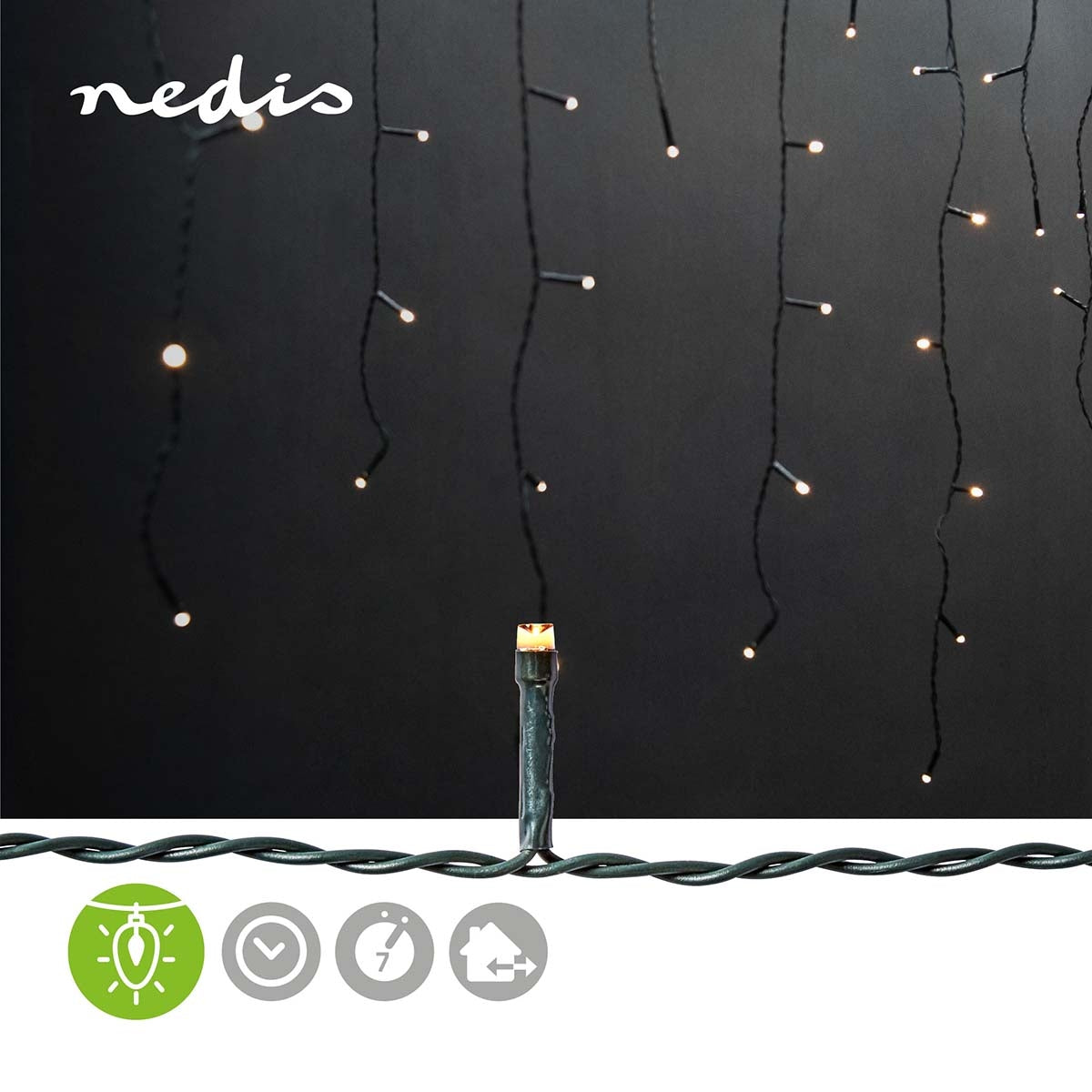 Decorative Istapps candle | 360 LED's | Warm White | 9.00 m | Lighting effects: 7 | Power adapter