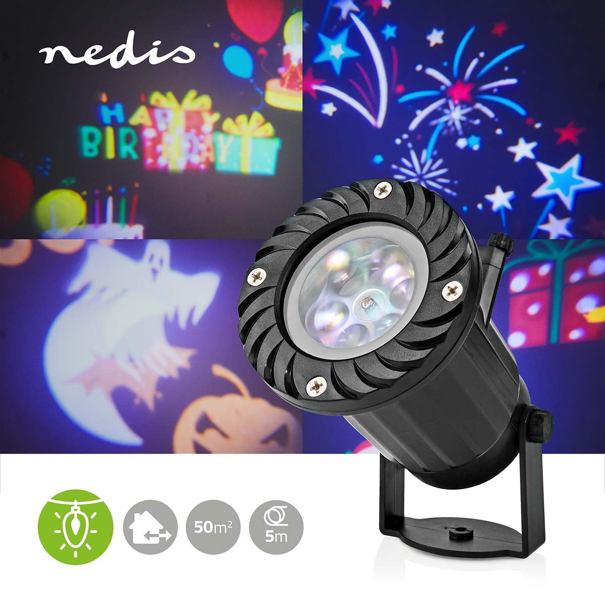 Decorative Light | Festive LED Projector | Christmas / New Years / Halloween / Birthday | Indoors or Outdoors
