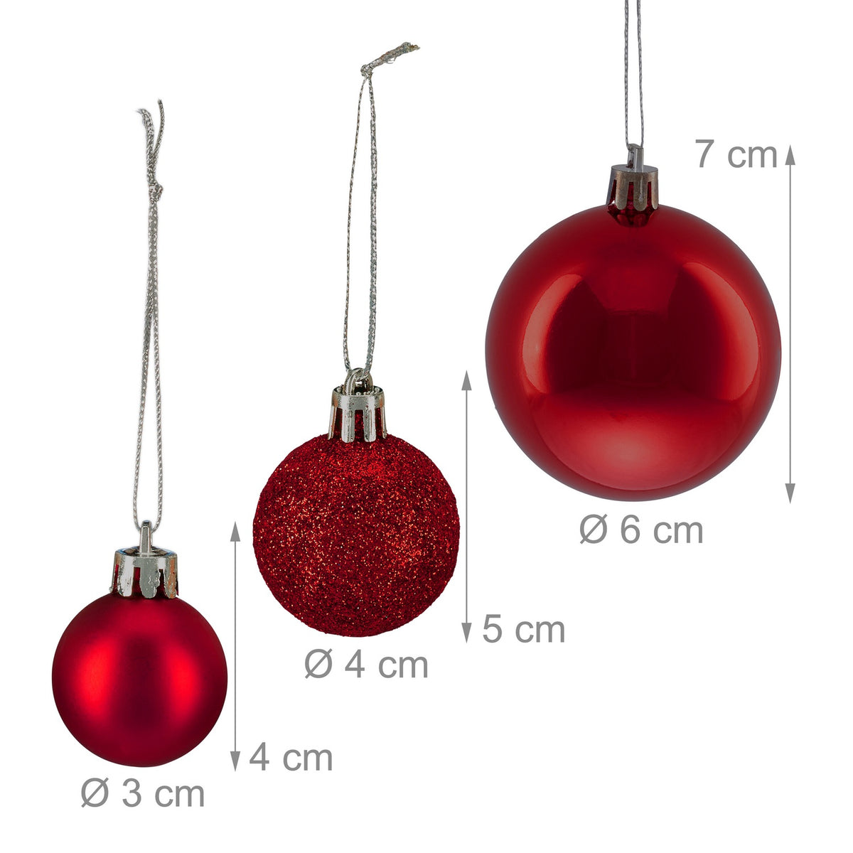 Decorative Plastic Christmas Tree Baubles Set, 138 Pieces