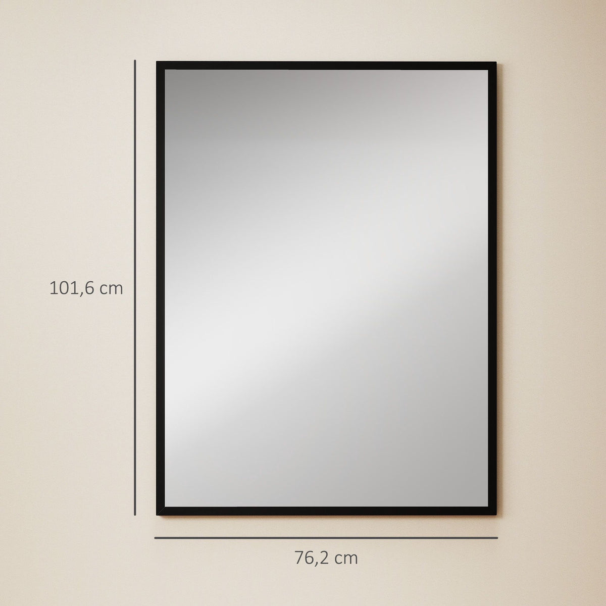 Decorative Wall Mirror, 76.2 x 101.6 cm, Black MDF Frame