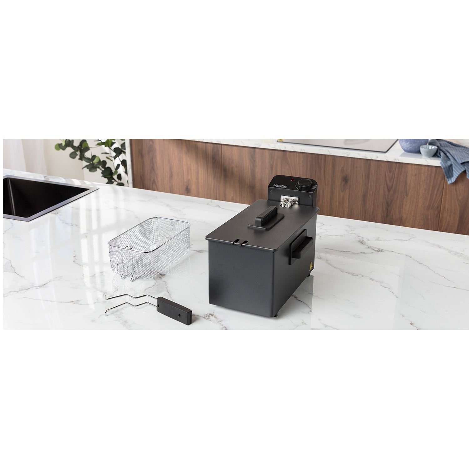 Deep fryer 3l 182727 Stainless steel. Black