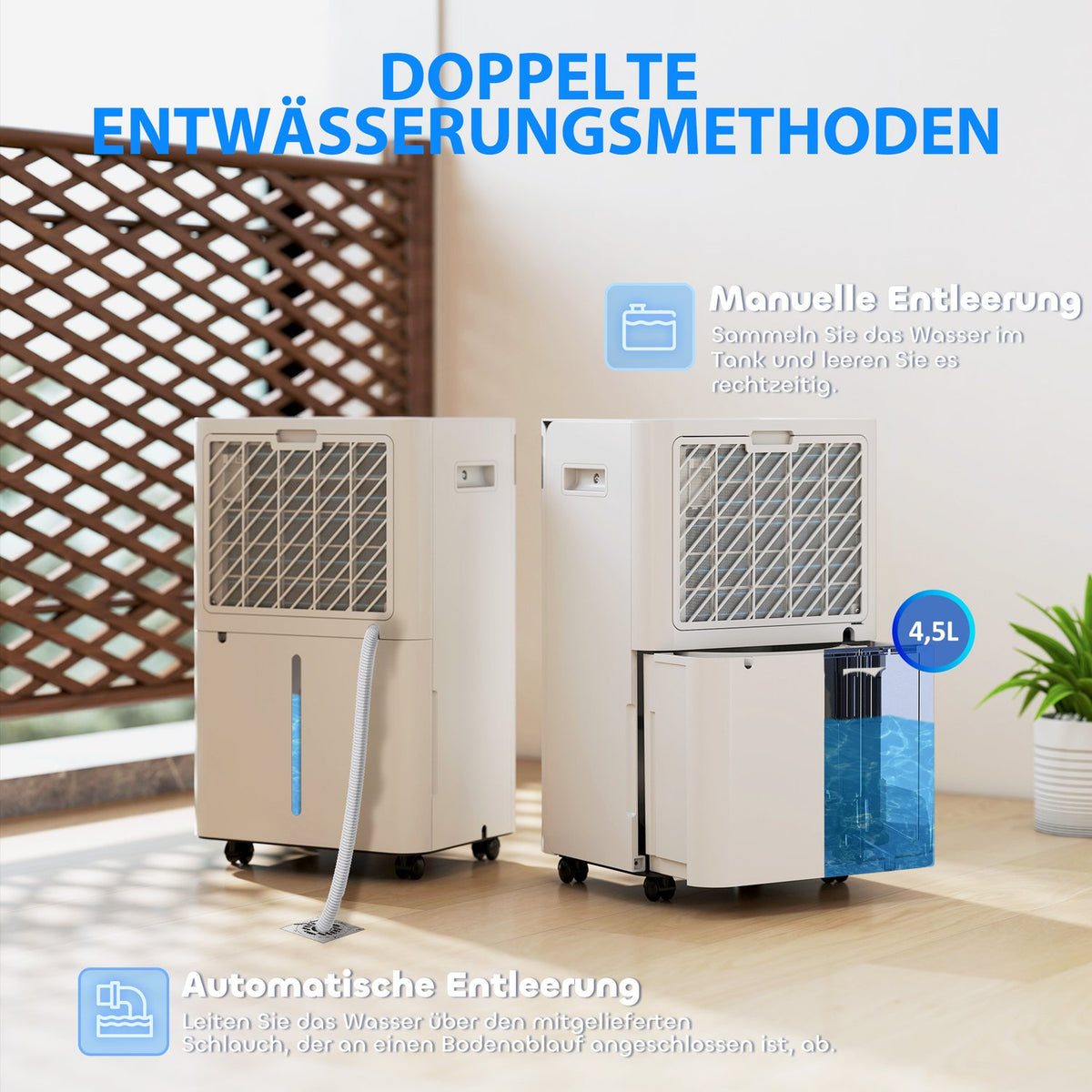 Dehumidifier, 4.5L Tank, 24-Hour Timer, LED Display