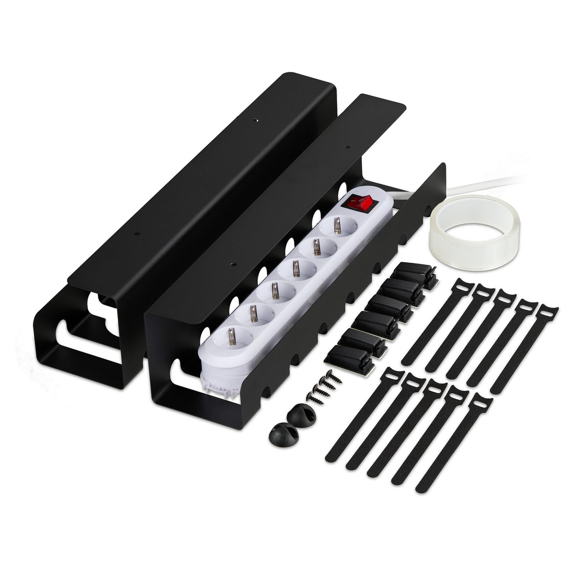 Desk Cable Management Trays, Set of 2 – Steel