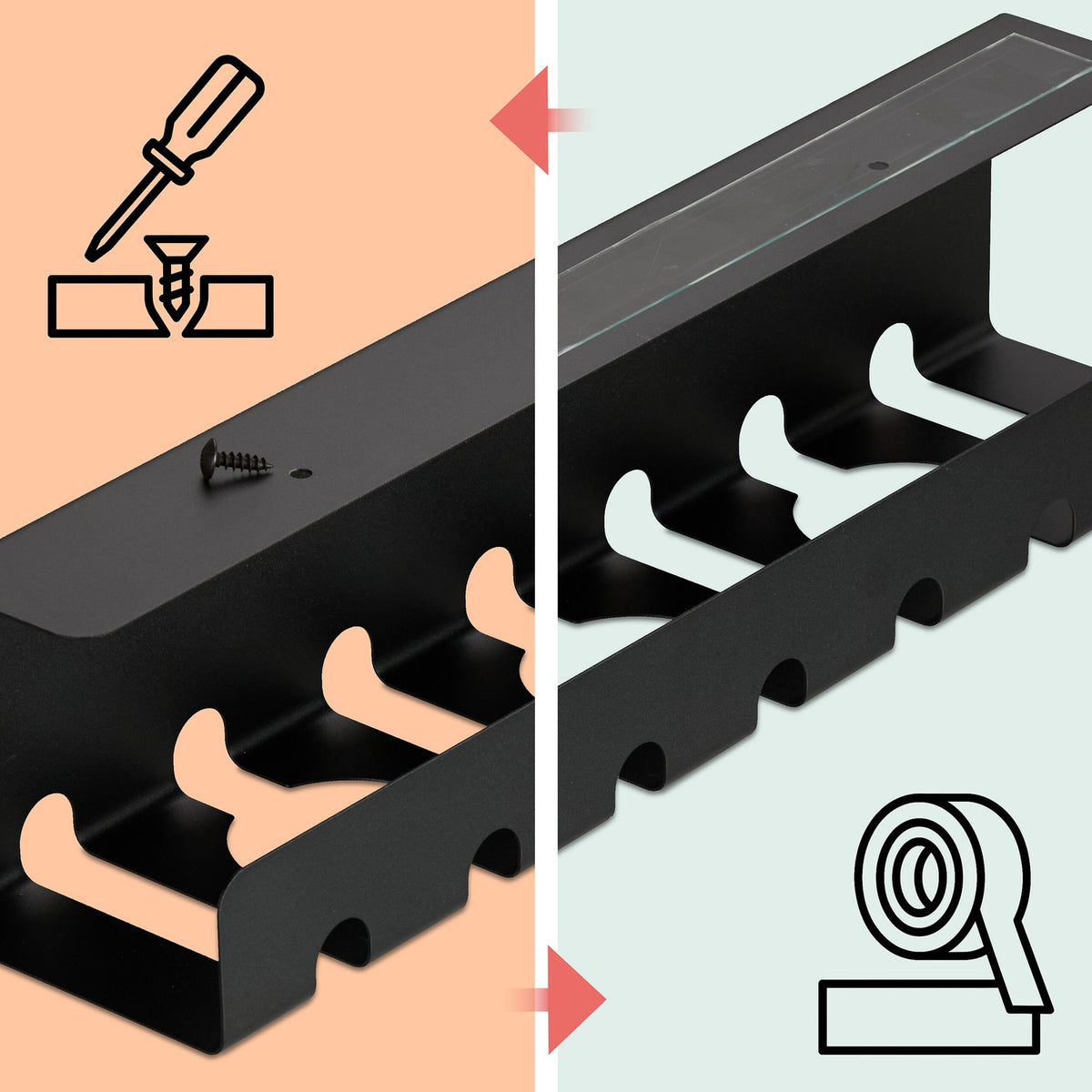 Desk Cable Management Trays, Set of 2 – Steel