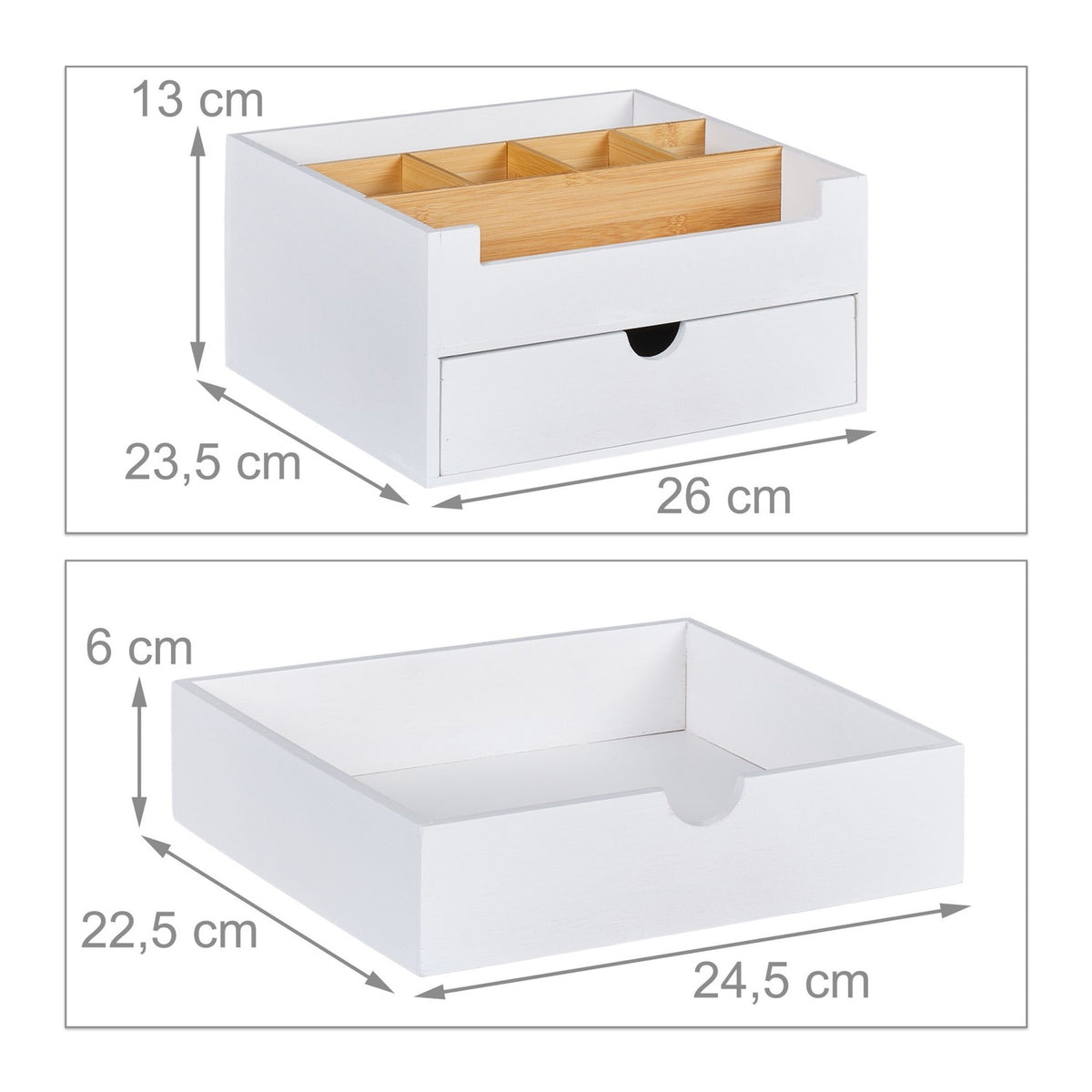 Desk Organizer with 6 Compartments and Drawer