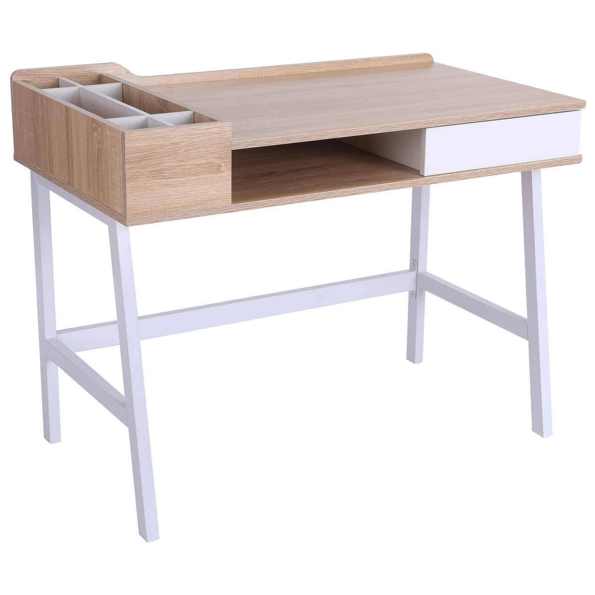 Desk With Storage Compartments Computer Desk Office Table Versatile With Drawer Wide Table Top