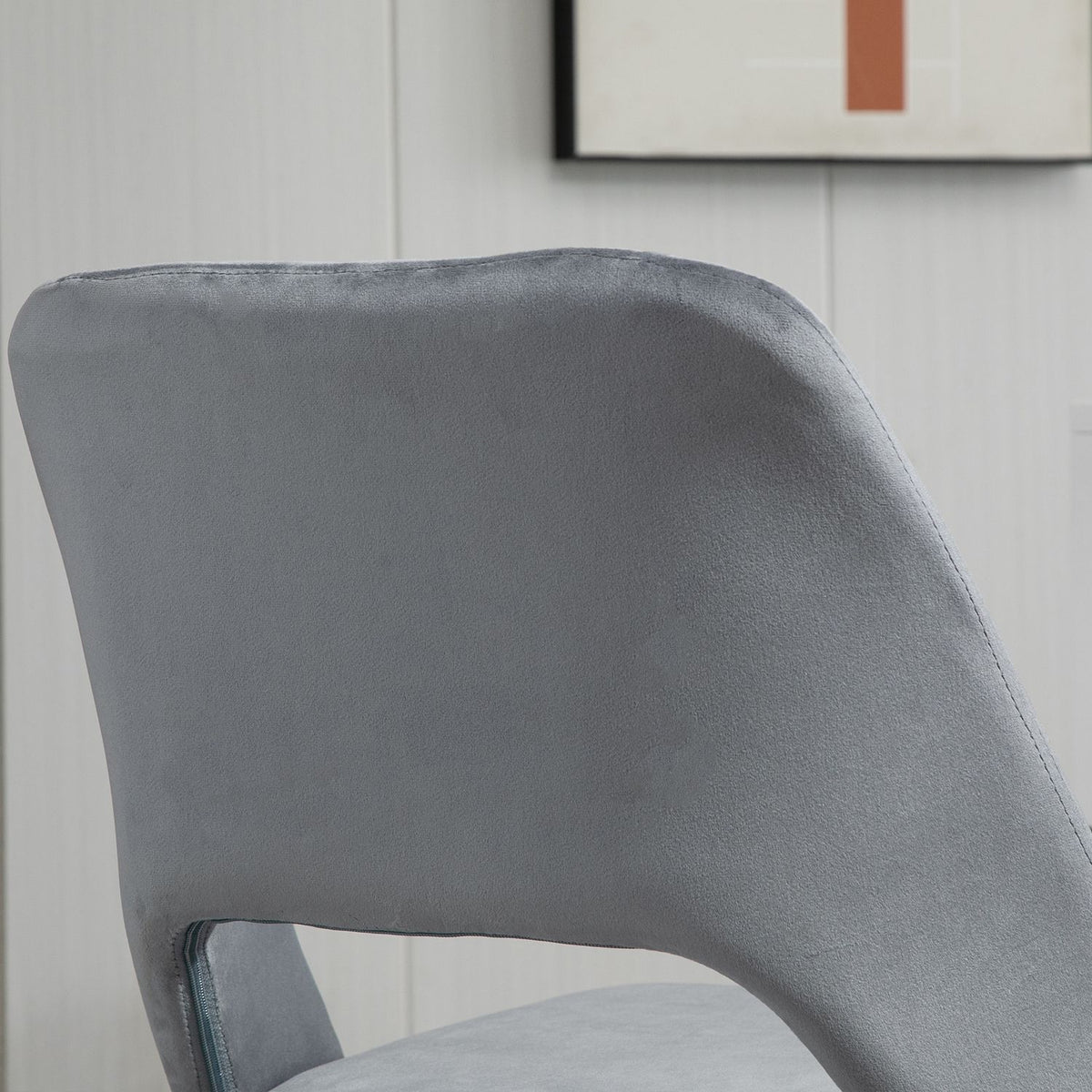Desk chair, height-adjustable home office chair without armrests, rotating office chair with velvet look, ergonomic make-up chair for bedroom, study, dark gray