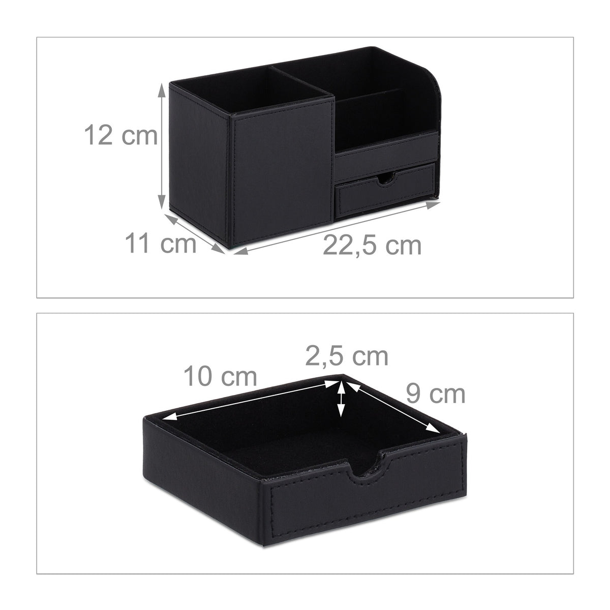 Desk organization in leather look