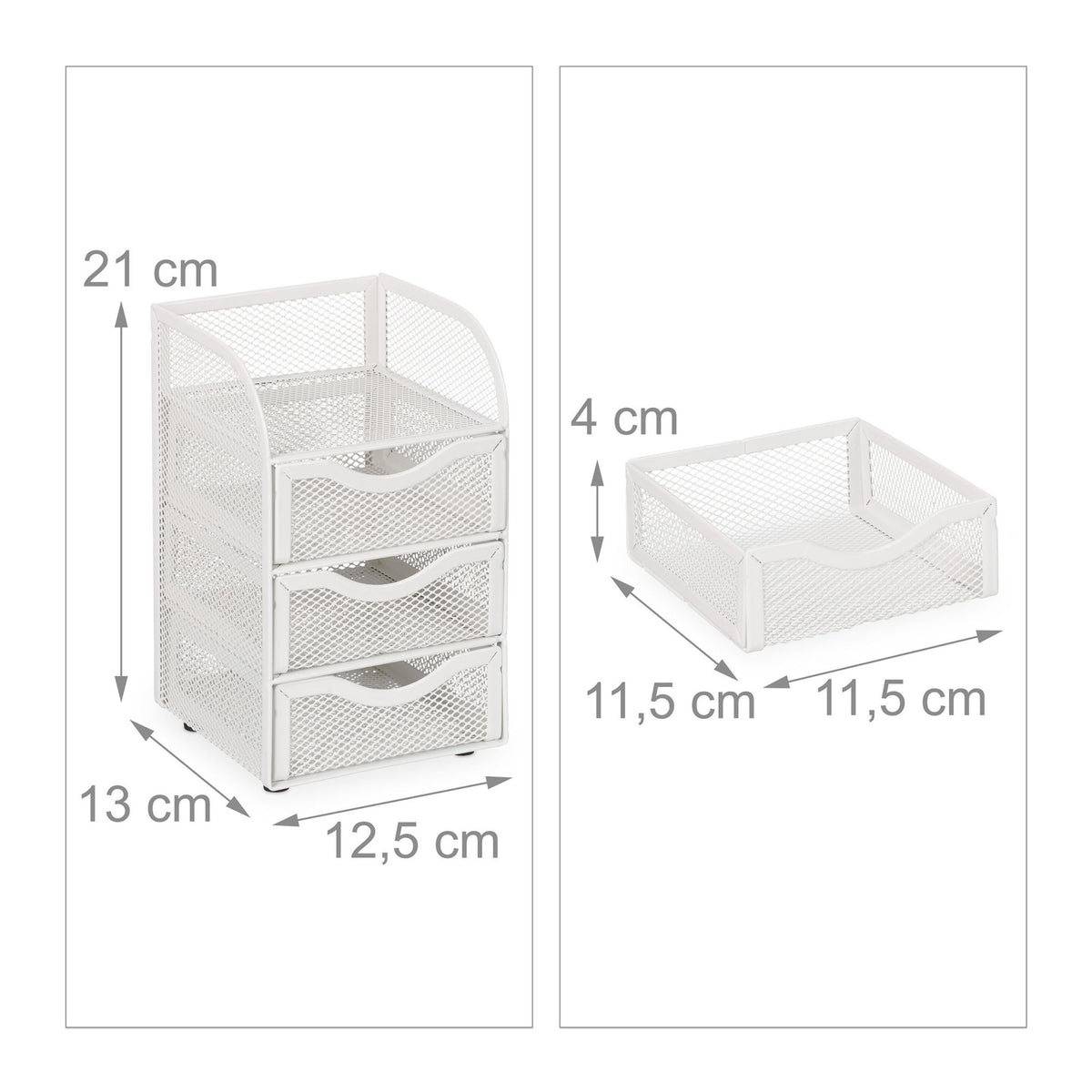 Desk organization with 4 compartments