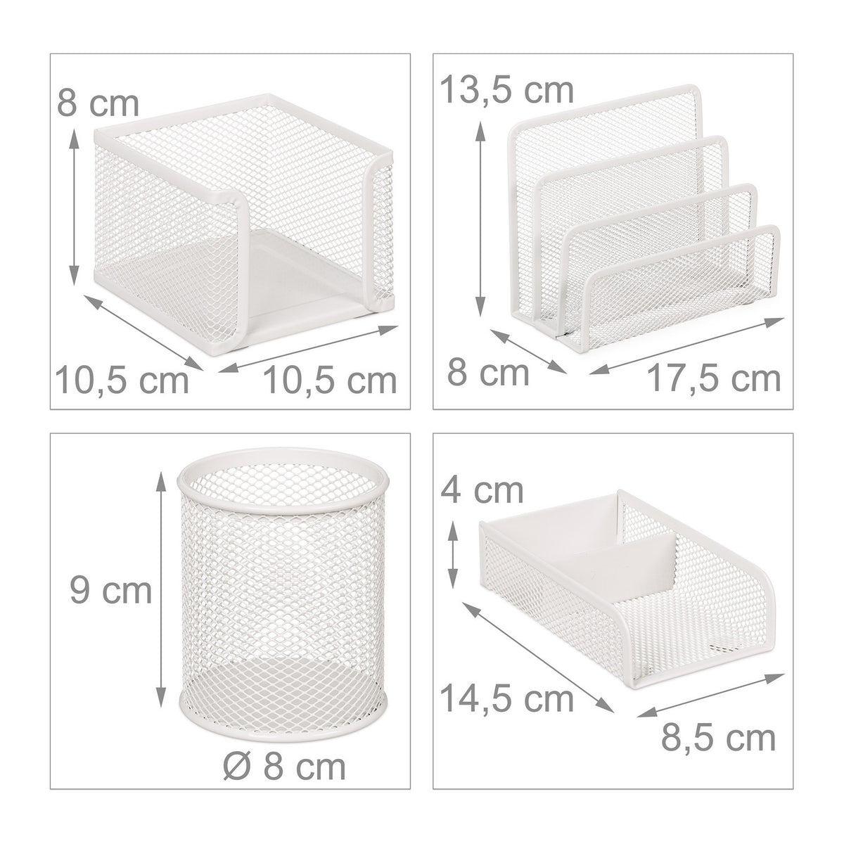 Desk organizer set 4 parts