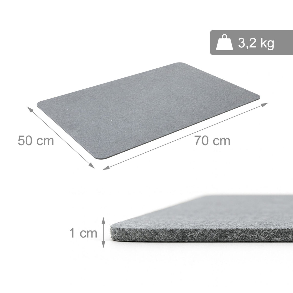 Diatomaceous Earth Bath Mat – Non-Slip, Quick-Dry, Grey