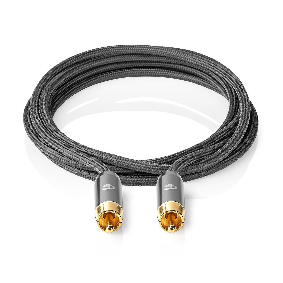Digital Audio Cable | RCA Male | RCA Male | Gold Plated | 1.00 m | Round | Cotton | Gray With Metal | Carton with covered window