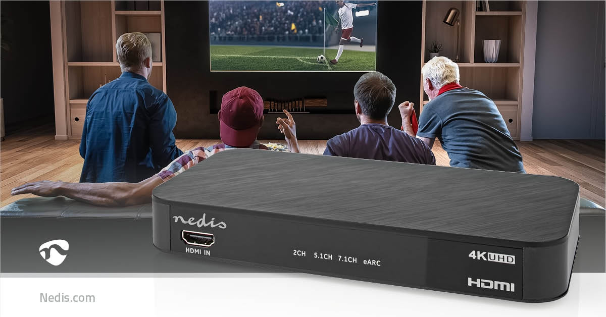 Digital Audio Converter | 2-way | Connection input: DC Power / 1x HDMI™ Input | Connection output: 1x 3.5 mm / 1x TosLink / 3x HDMI™ Output | Automatic / Push Button | Anthracite