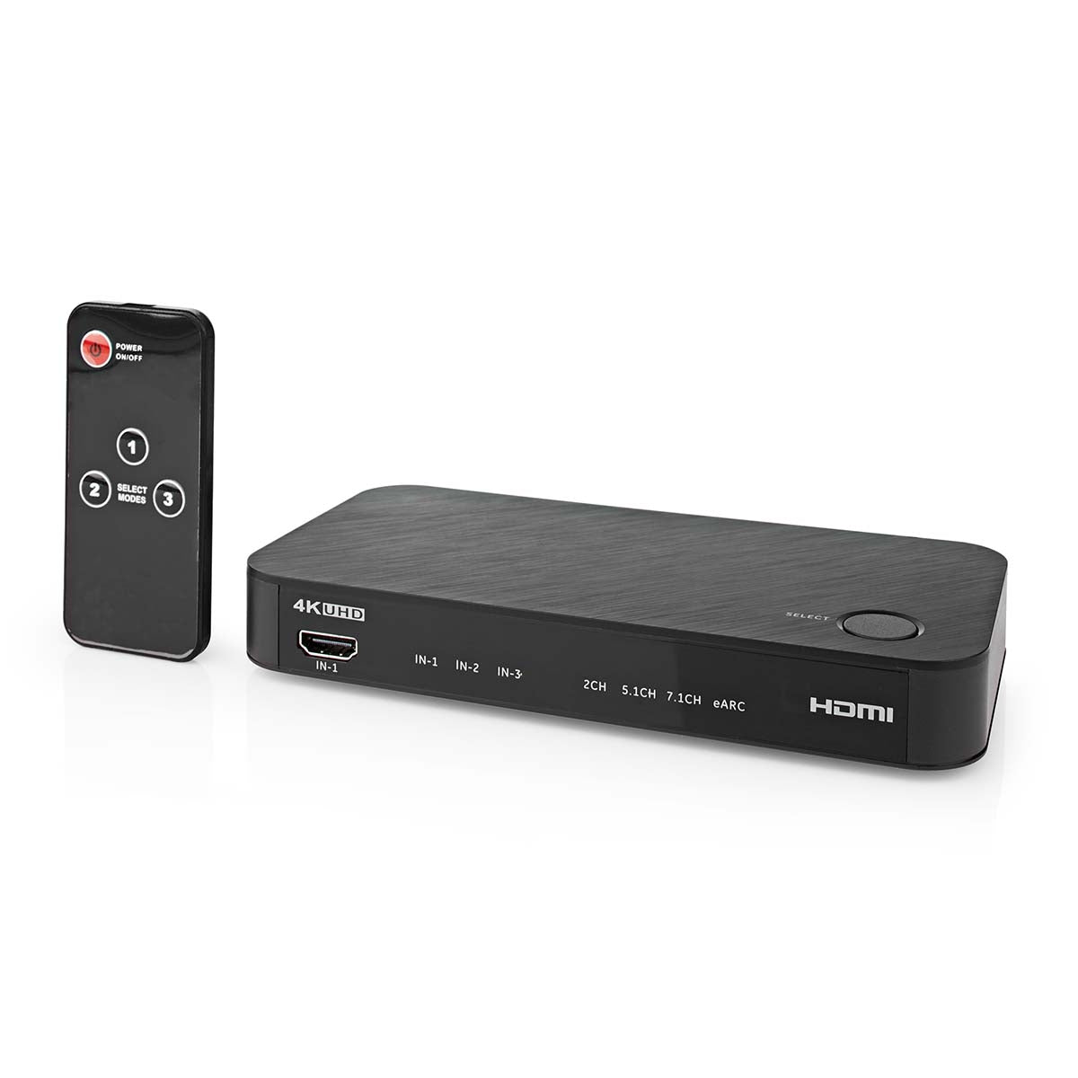 Digital Audio Converter | 2-way | Connection input: DC Power / 3x HDMI™ Input | Connection output: 1x 3.5 mm / 1x TosLink / 2x HDMI™ Output | Automatic / Push Button | Anthracite