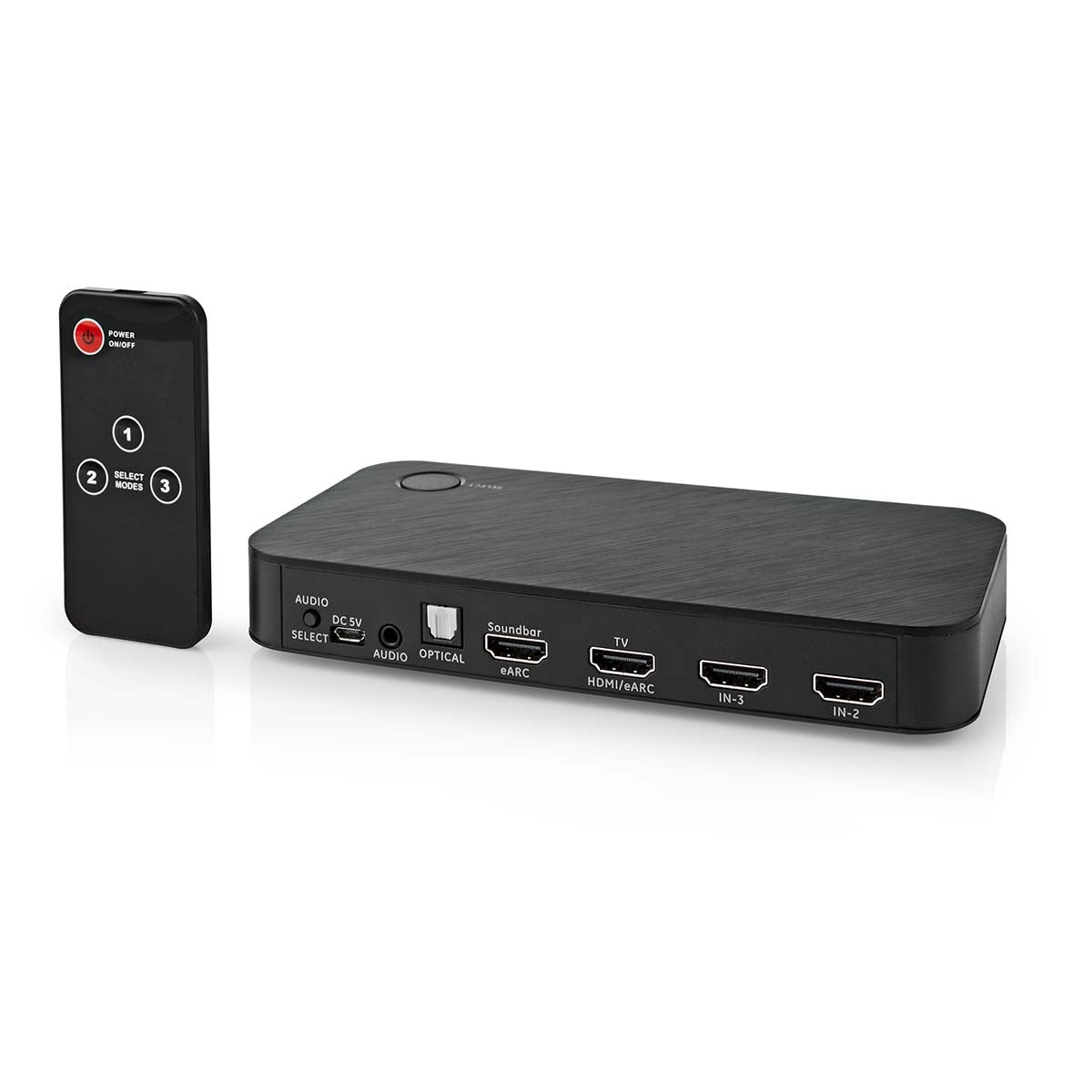 Digital Audio Converter | 2-way | Connection input: DC Power / 3x HDMI™ Input | Connection output: 1x 3.5 mm / 1x TosLink / 2x HDMI™ Output | Automatic / Push Button | Anthracite