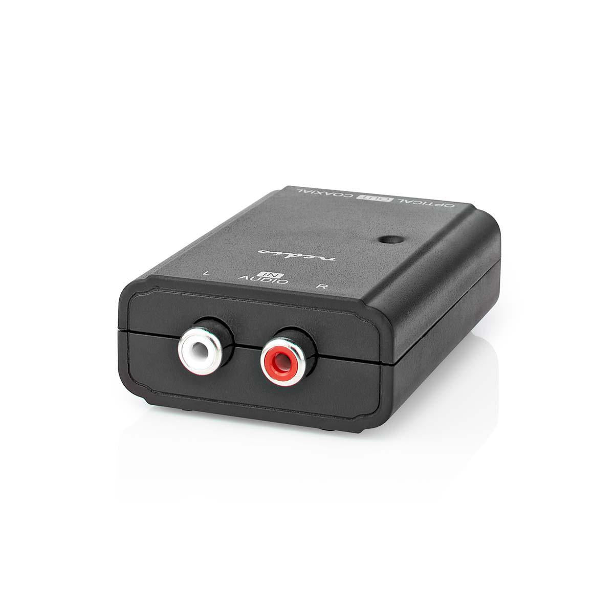 Digital Audio Converter | One way | Connection input: 2x RCA Female | Connection output: 1x S/PDIF (RCA) Female / 1x TosLink Female | ARC | Instruction book | Black