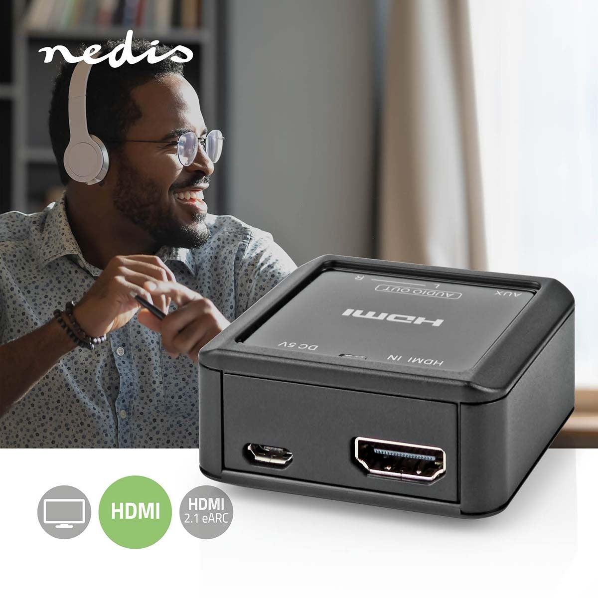 Digital Audio Converter | One way | Connection input: HDMI™ input | Connection output: 2x (2x RCA Female) / 3.5 mm | Automatic | Anthracite