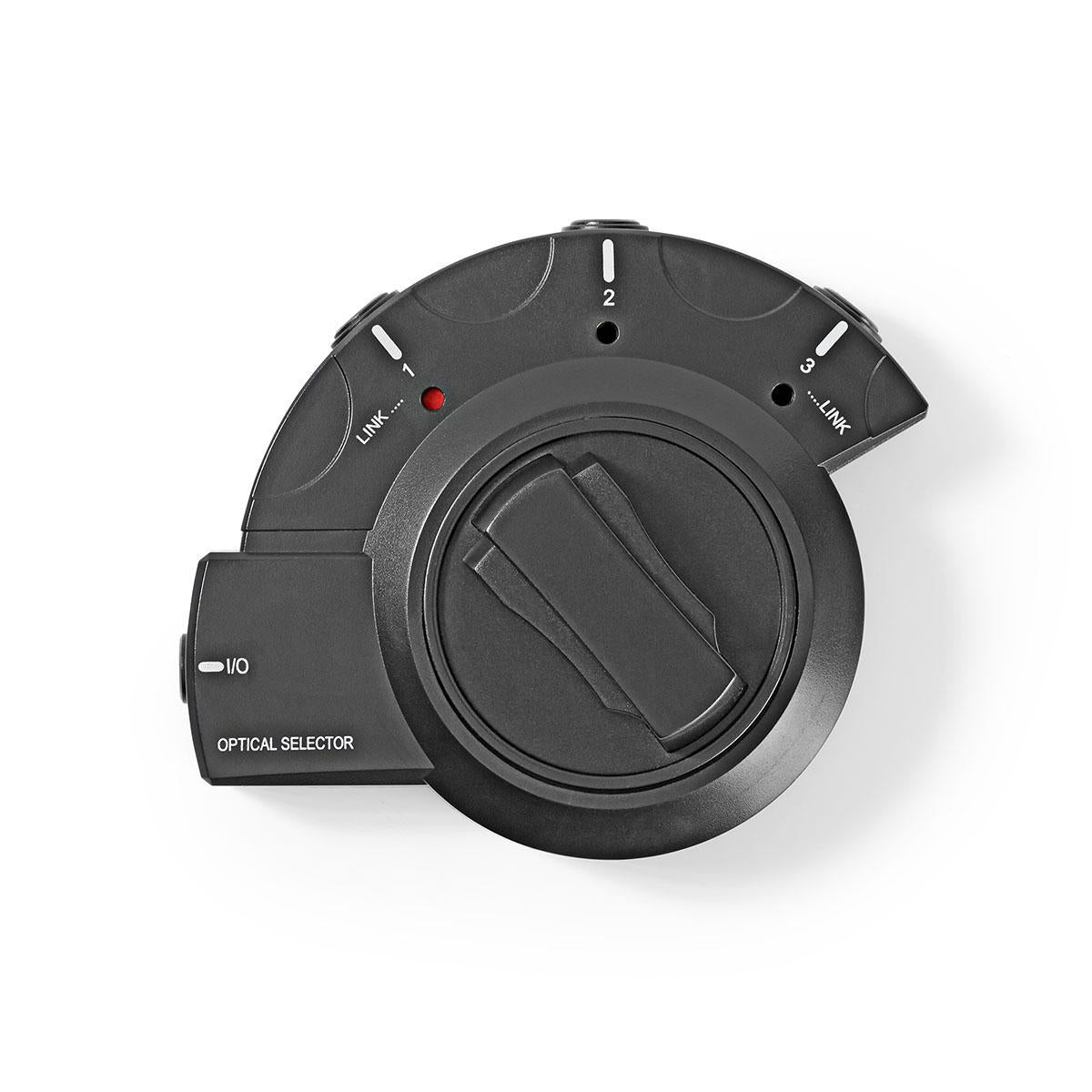 Digital Audio Switch | 3-way | Connection input: 3x TosLink | Connection output: 1x TosLink | Instruction book | ABS / PVC | Black