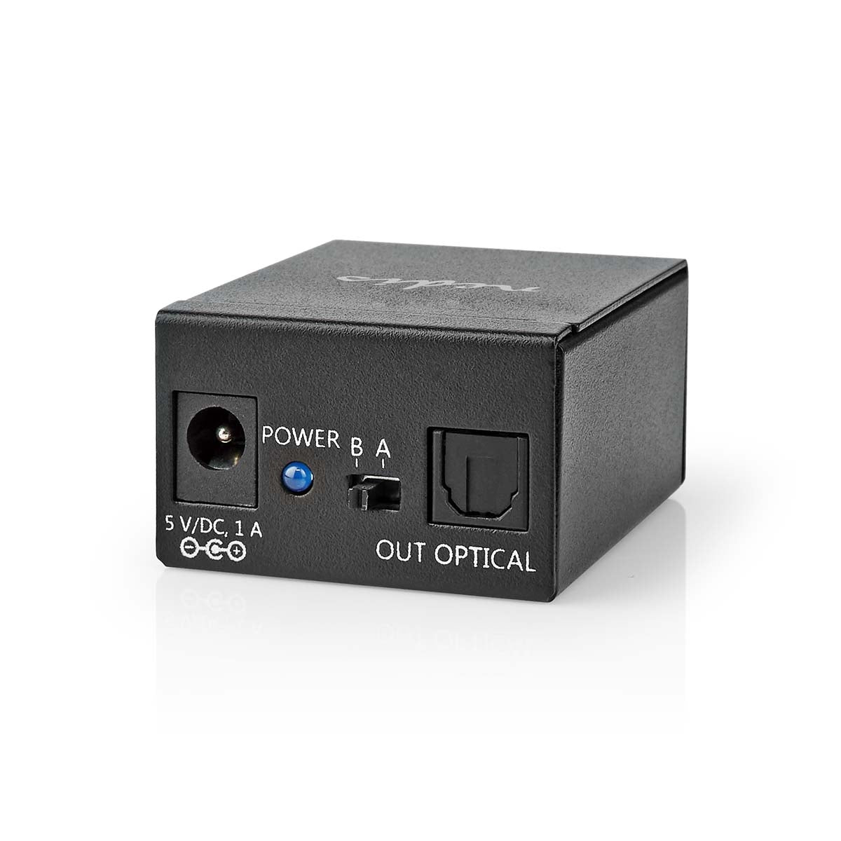 Digital Audio Switch | Two-way | Connection input: DC Current / 2x TosLink | Connection output: TosLink Female | Instruction book / Switch | Metal | Black