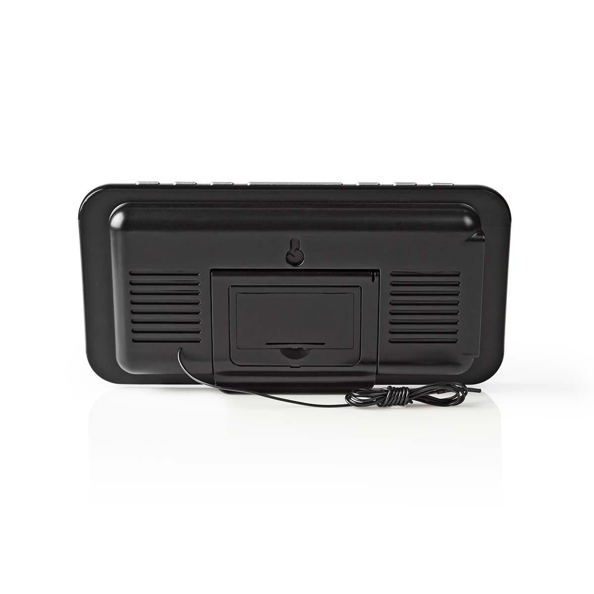 Digital Clock Radio | LED Display | 1x 3.5 mm Audio Input | Time projection | AM / FM | Snooze function | Sleep timer | Number of alarms: 2 | Black
