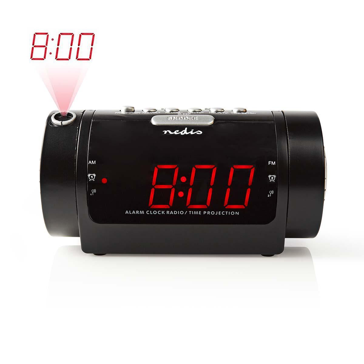 Digital Clock Radio | LED Display | Time projection | AM / FM | Snooze function | Sleep timer | Number of alarms: 2 | Black