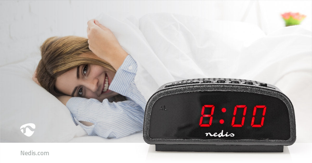 Digital Desk Alarm Clock | LED Display | Snooze function | No | Black