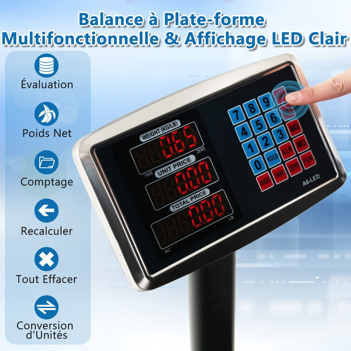 Digital Platform Scale 300 kg, 0.05 kg, Price Calculator