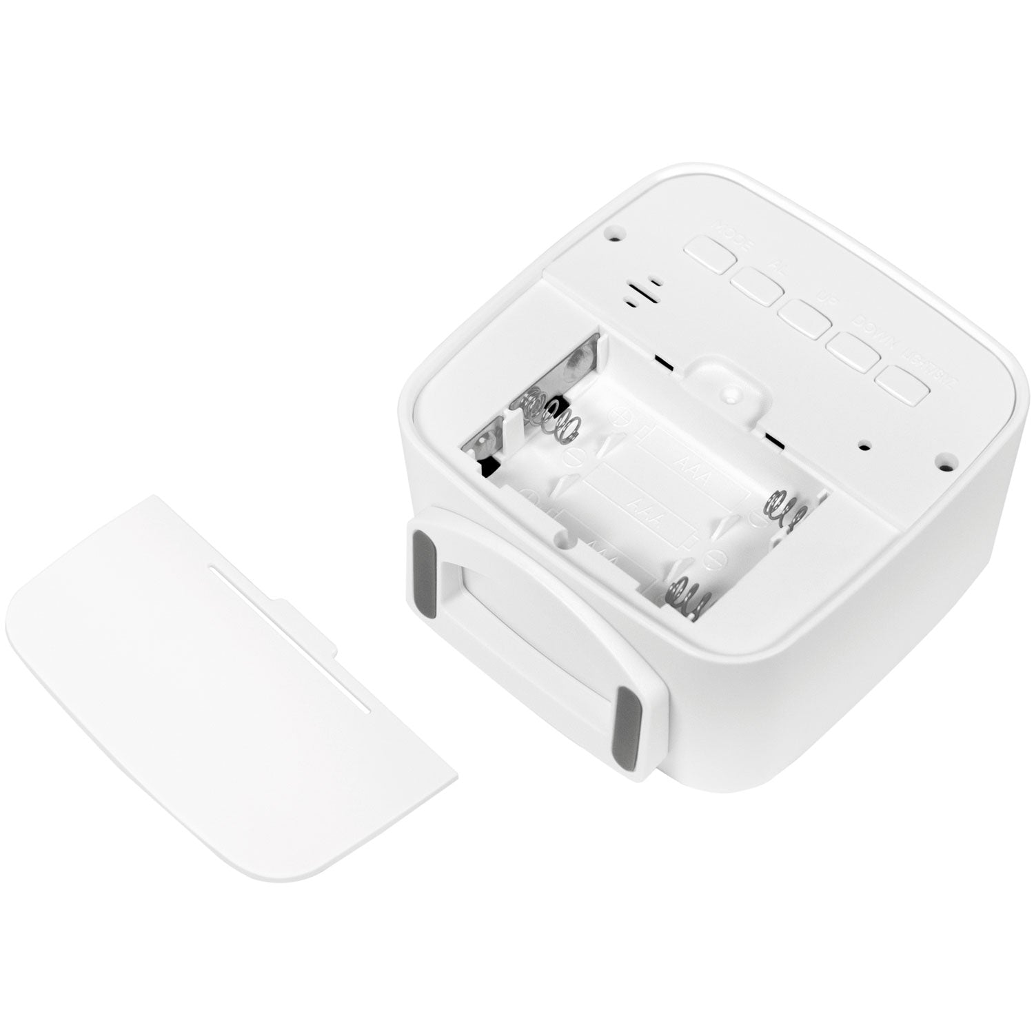 Digital alarm clock with date, temp, humidity