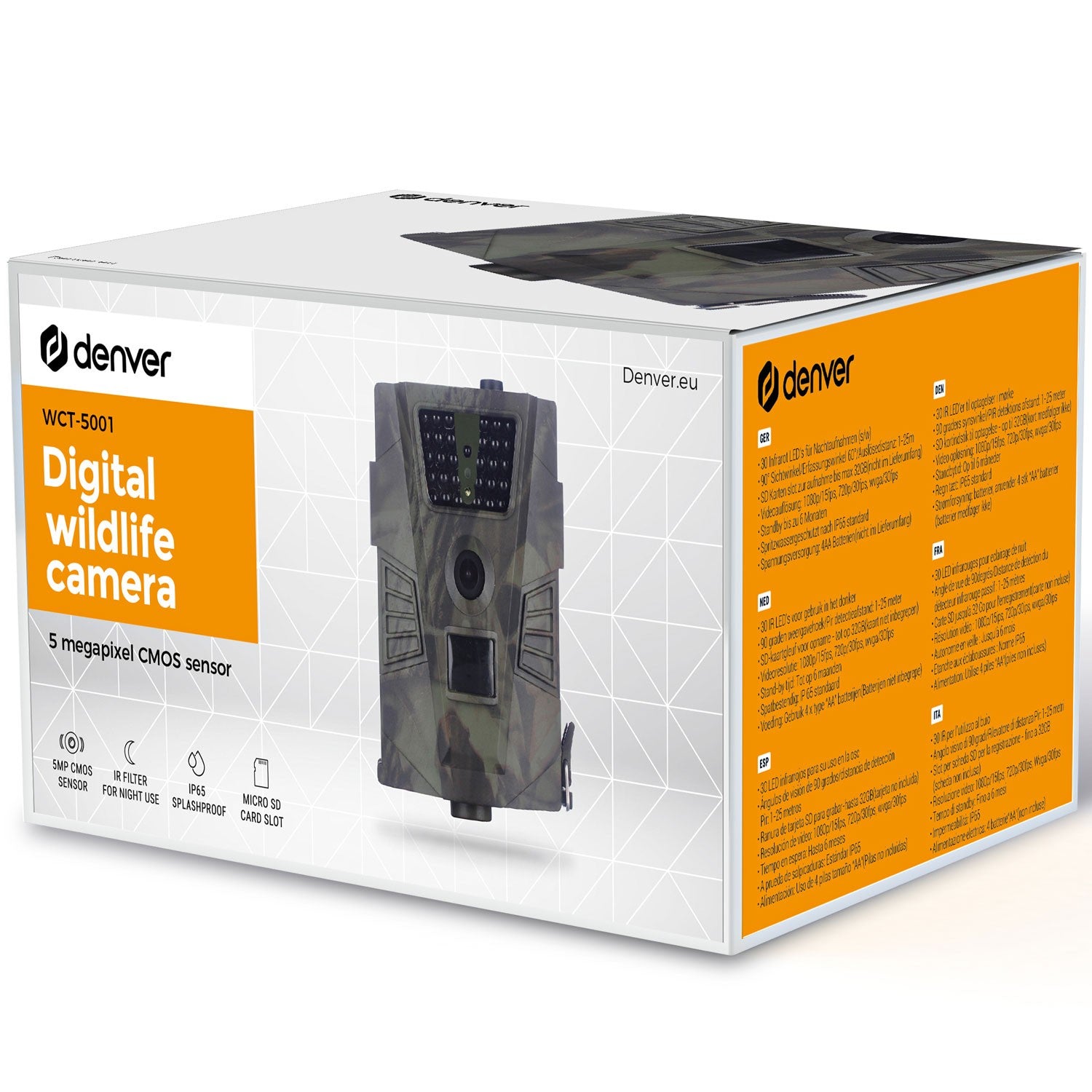 Digital åtel camera with 5mp CMOS sensor and 30 IR LEDs for night vision