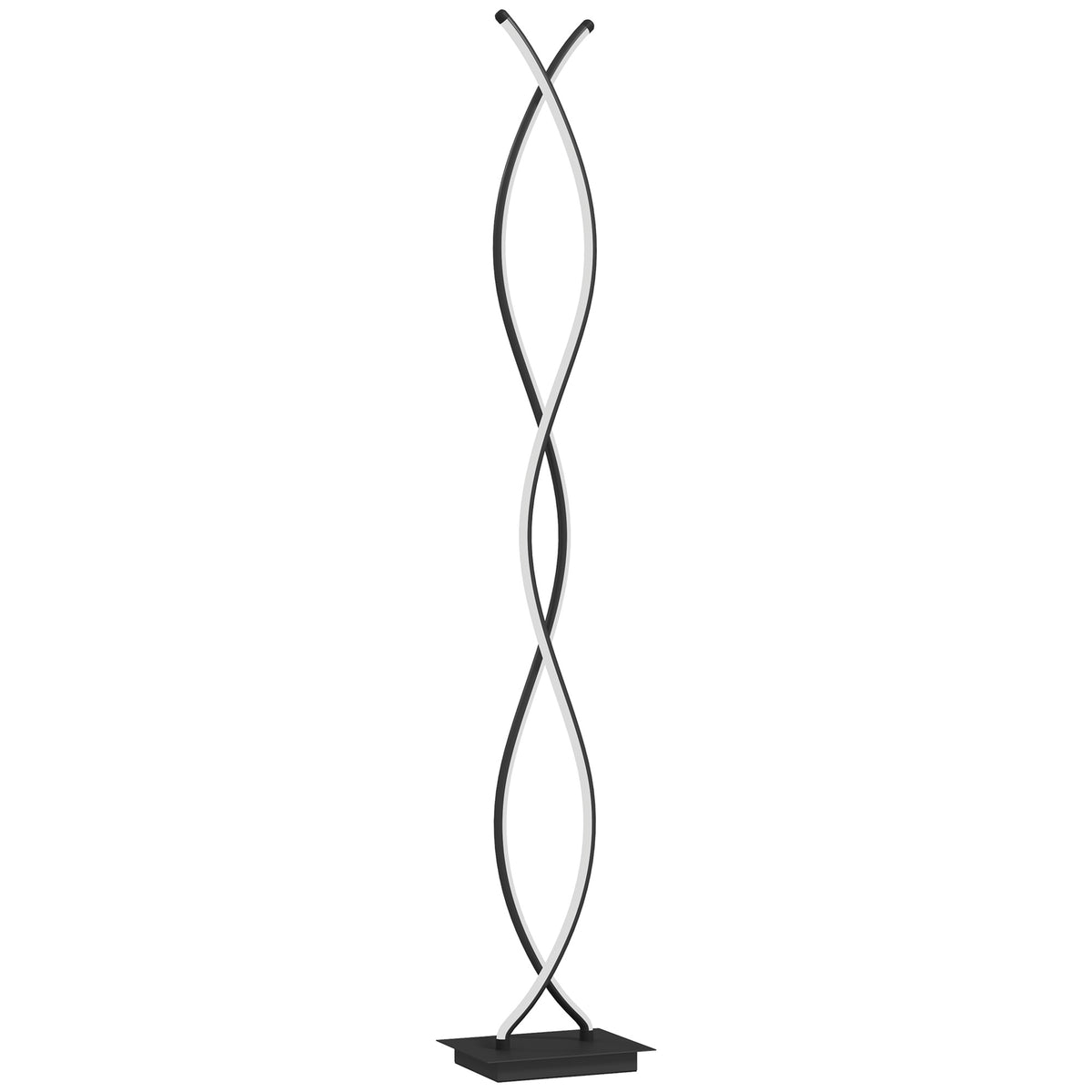 Dimmable LED Floor Lamp, Black Double Spiral Design