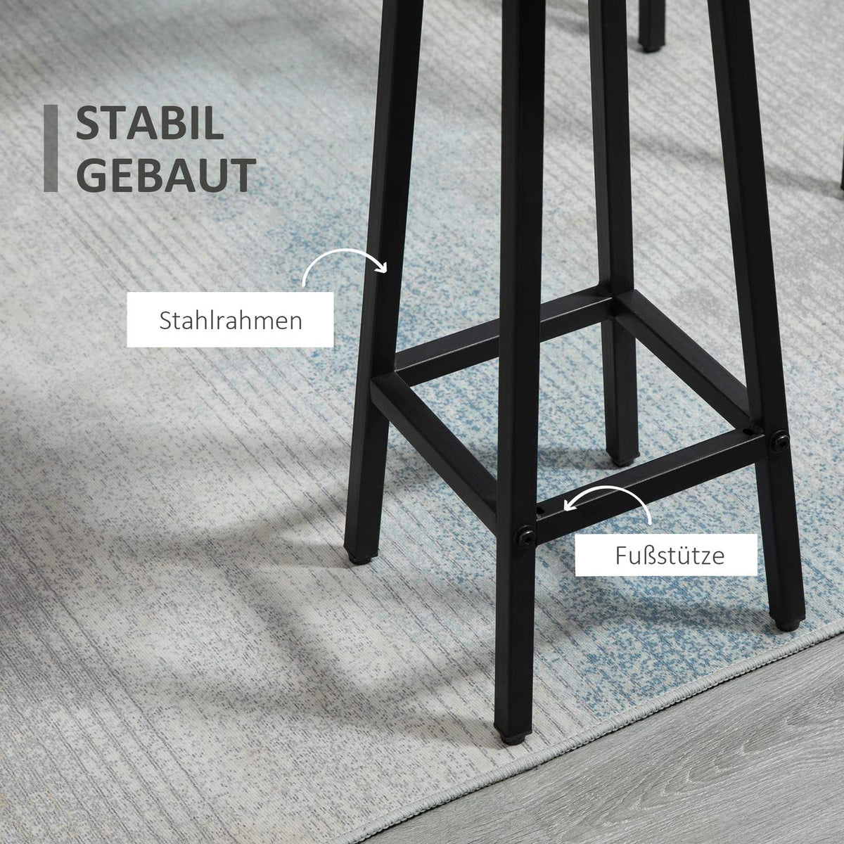 Dining Group 6-Piece Seating Group With 2 Bar Tables And 4 Chairs, Industrial Design, Bar Stool Set, Chipwood/Steel, Gray+Black