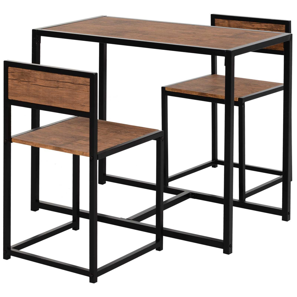 Dining Group Kitchen Table With 2 Chairs, Dining Table Set, Dining Room Group, Metal, Natural