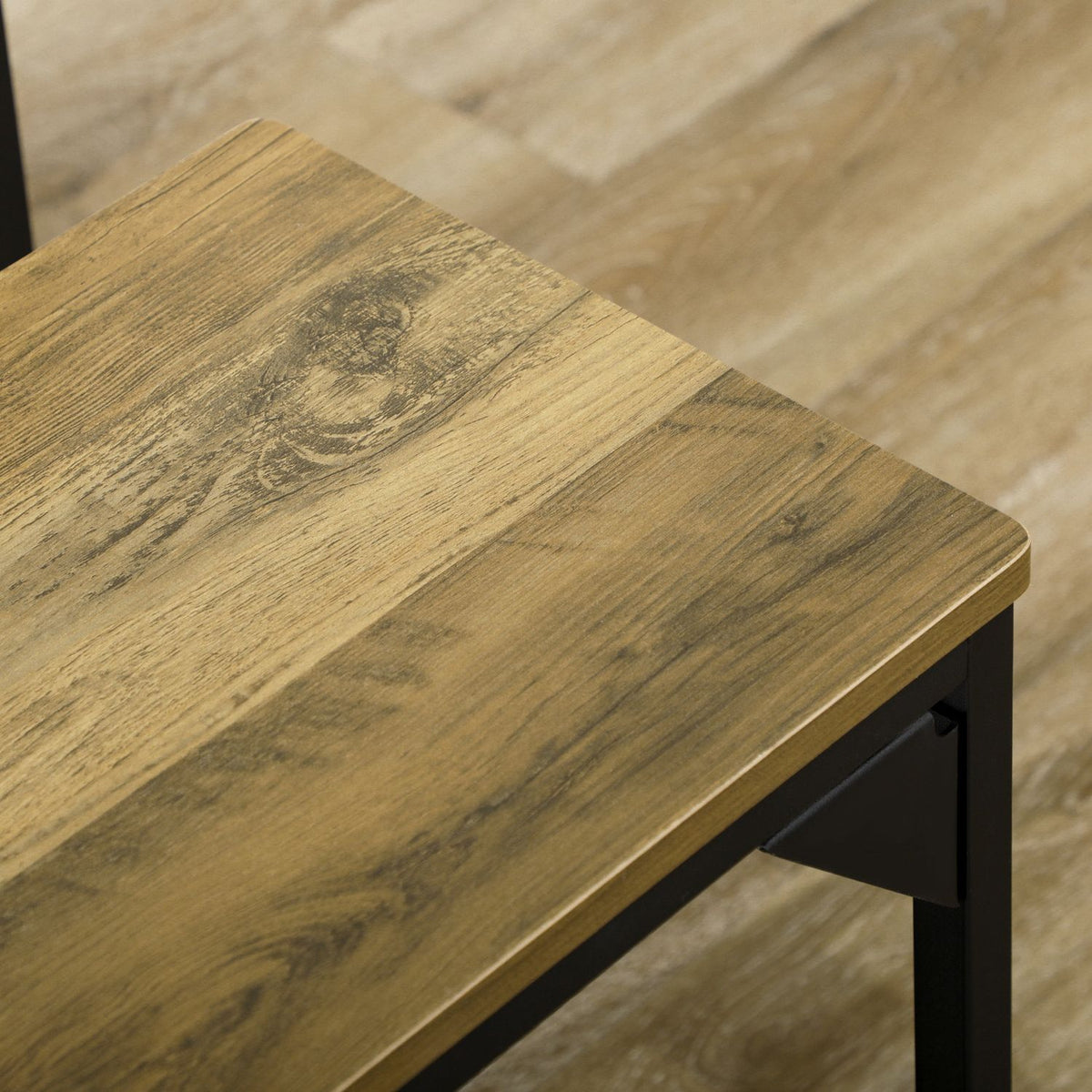 Dining Group Set Of 3 Dining Tables With 2 Benches For 4 People, Natural, Ideal For Kitchen And Living Room