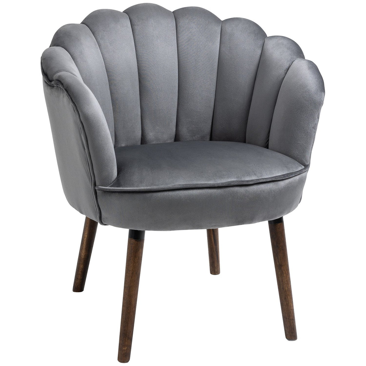 Dining Room Chair Kitchen Chair Armchair With Backrest Living Room Chair Polyester Rubber Wood Dark Gray 66 X 72 X 79 Cm