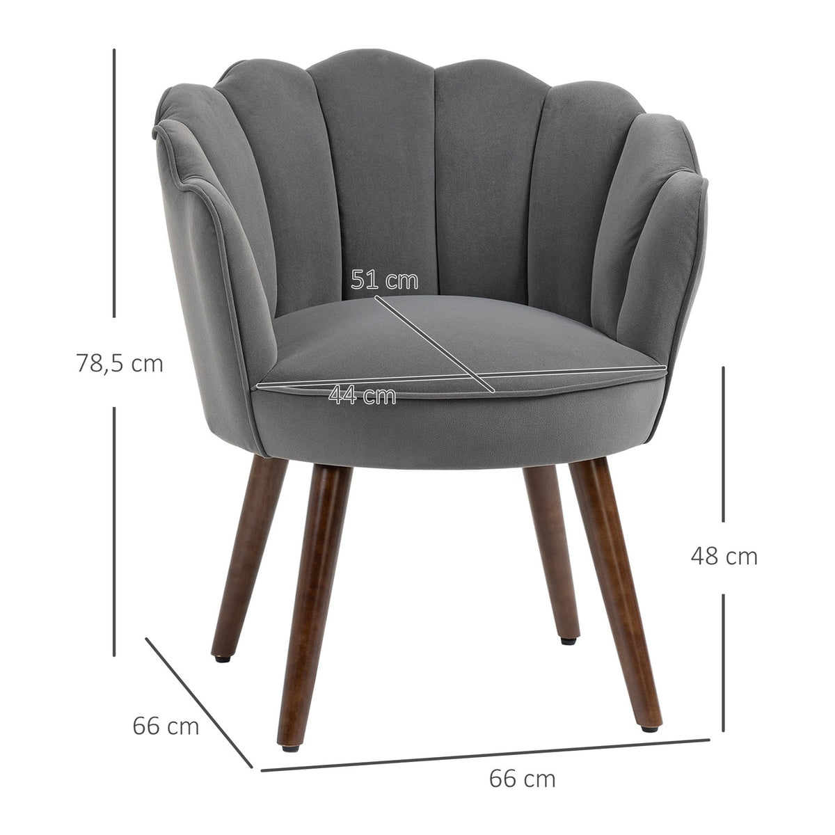 Dining Room Chair Kitchen Chair Armchair With Backrest Living Room Chair Polyester Rubber Wood Dark Gray 66 X 72 X 79 Cm